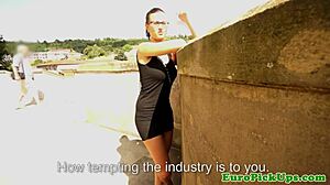 Neighbor teen babe flashes tits publicly for sneaky camera view