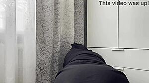 hot algerian milf soaks pussy horny while cleaning homemade