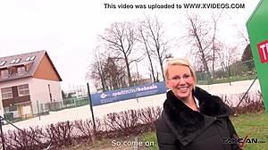 hey check out this blonde teacher getting messy in the takevan at lunch