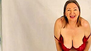 hot granny strips huge natural tits then spreads closeup asshole and pussy