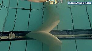 flashing my bright tits underwater at the beach has everyone staring horny