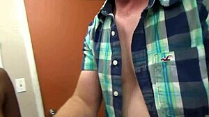 deseree gags hard on cock during intense skinny casting blowjob