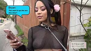 maya bijou's ebony ass and throat take brutal pounding from huge cock in wild face fuck session