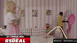 blondie greta foss sways her juicy ass seductively over rocco siffredi's throbbing monster cock