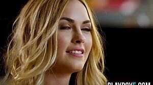 Gorgeous Big Ass Blonde Playboy Model Bailey Rayne Strips Clothes Ripped Fully Nude Horny