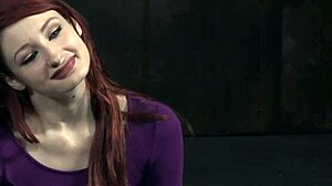 Redhead BDSM Sub Whipped Hard Bondage Clamps Piercing Toys Vibrator Spanking Trimmed Pussy