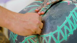 Two Heavily Tattooed Hot Teens 18+ Hard ATM Gapes Facial