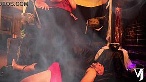 bbw witch in halloween costume gets wild with brother love her huge ass bounces as she rides big cock