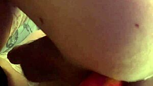 Slut loses anal grip on massive horse cock dildo closeup