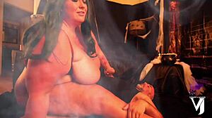 bbw witch in halloween costume gets wild with brother love her huge ass bounces as she rides big cock