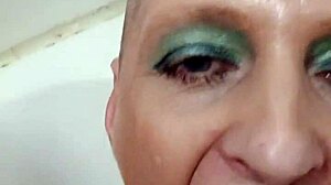 Drunk German Milf Prostitute Sandra Drinks Piss Golden Shower from Old Whore Client