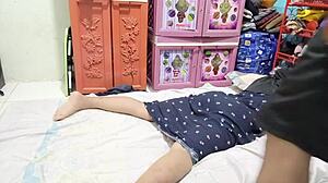 housewife bent over getting doggystyle fucked deep in her big pussy by neighbor