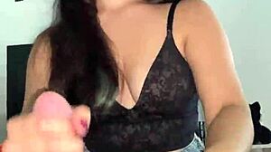 Debora Prado's witch Halloween POV strokes big cock