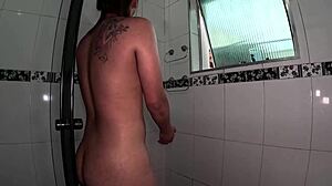 gaby fernandes shy first time camera fuck bareback bathroom blowjob juicy shaved pussy