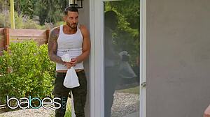 evelyn claire sucks quinton james monster cock in backyard then rides hard