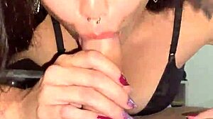 Debora Prado's witch Halloween POV strokes big cock