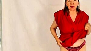 hot granny strips huge natural tits then spreads closeup asshole and pussy