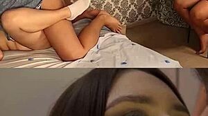 oh fuck sh cuckold i try strapon after licking cum from wifes fat pussy