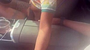 ebony babe strokes and sucks massive bbc right in the car