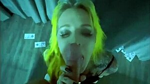 Slutty Stripper's Drooling Deepthroat Leads to Doggy Facial Cumshot