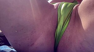 Italian Milf Exposes Tight Shaved Pussy on Miami Beach!