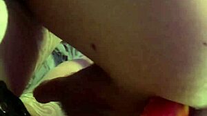 Slut loses anal grip on massive horse cock dildo closeup