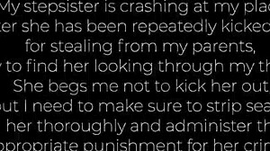 step-sis caught stealing gets bent over for creampie punishment