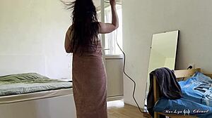 Ada Vera stretches big cock deep in oiled black lace heat