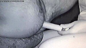 Jess Buzzes Hubby's Ass with Vibe While Sucking His Cock Deep