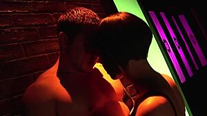 Club alley blowjob ends with cum in big tits pussy pound