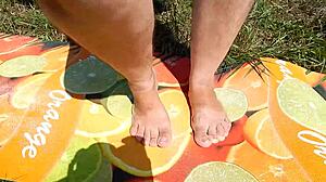 Hairy Mature Pussy Flashing Outdoors