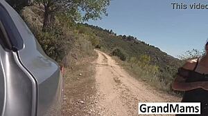 granny takes strap-on pounding then laps up real pussy juices in hot switch