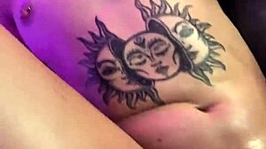 horny tattooed nerd latina slut spreads pussy for pov licking