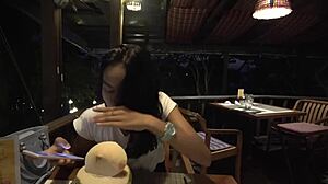 Filipina anal creampie stays inside motionless after bangkok street fuck