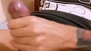 Jerking monster cock solo like a masseuse in winter chill