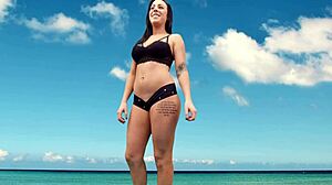 brandy banks poses slutty showing off wet pussy and plugged asshole