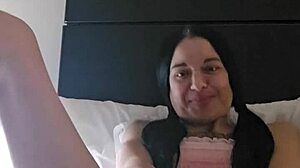 Emy Angel gropes and rubs hard on her naughty toy!