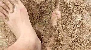 BARE FEET Rubbing Sand for Sensory Barefoot Fetish Thrill