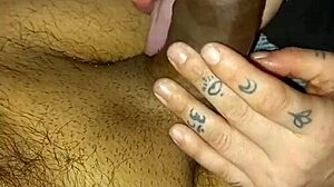 Girlfriend sneaks in for sloppy tongue action and facial cumshot before i wake