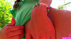 Skinny Bikini Sugar Baby Flashes Petite Tits Outdoors