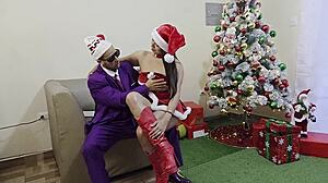 Stepfather Fucks Curvy Stepdaughter Christmas Celebration!
