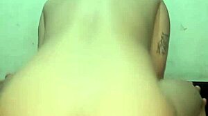 brazilian girl sits on black guy's dick in ass and he cums quick