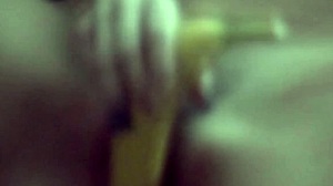 Horny Slut Babe Sucks Banana Like a Thick Cock Dripping Wet