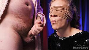 stepbrother tricks angry xsanyany into a taste game that turns into deepthroat dick sucking with cum in mouth foreplay