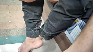 Brunette girlfriend licks ass deepthroats huge cock in homemade foreplay