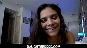 stepdad tricks violet starr garage sex punishment