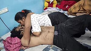 Brunette girlfriend licks ass deepthroats huge cock in homemade foreplay