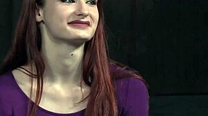 Redhead BDSM Sub Whipped Hard Bondage Clamps Piercing Toys Vibrator Spanking Trimmed Pussy