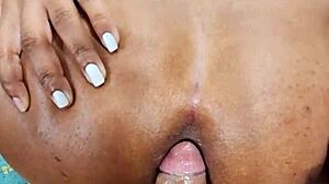 Ebony teen bent over takes painful gaping anal doggystyle from uncle