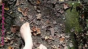 wanna join my little nylon walk flashing pantyhose in the forest?